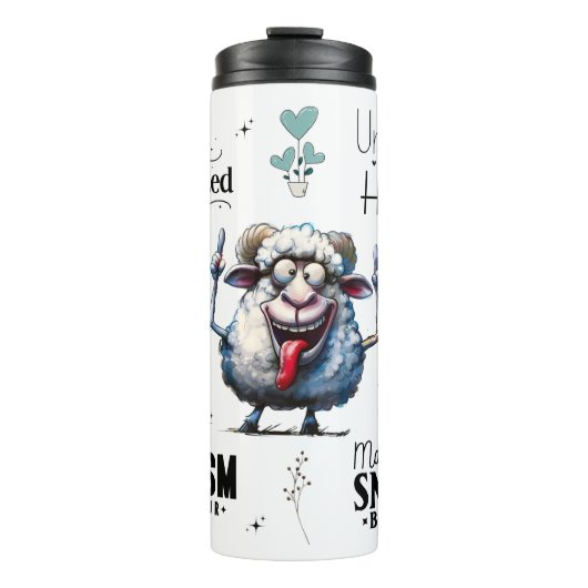 Funny Sheep Quotes Thermosbecher (Vorderseite)