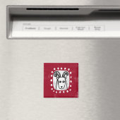 Funny Sheep Ram auf Red Kühlschrank Magnet (In Situ (Geschirrspüler))
