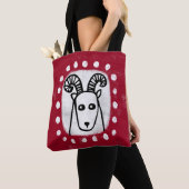 Funny Sheep Ram auf Red Tot Bag Tasche (Von Nahem)