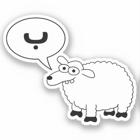 Funny Sheep sagt Ba B in arabischem Puffbrief Aufkleber (Vorderseite)