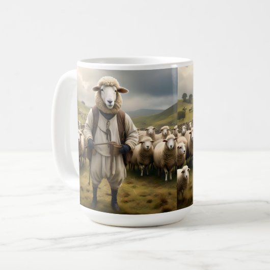 Funny Sheep Schäfer mit seiner Flock, Kaffeetasse (Vorderseite Links)