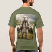 Funny Sheep Schäfer mit seiner Flock, T-Shirt (Rückseite)