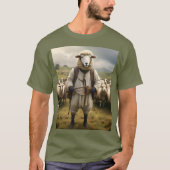 Funny Sheep Schäfer mit seiner Flock, T-Shirt (Vorderseite)