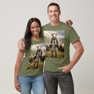 Funny Sheep Schäfer mit seiner Flock, T-Shirt