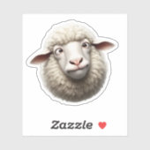 Funny Sheep Sticker – Cross‑Eyed Sheep (Blatt)