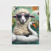 Funny Sheep Swan Float Jedes Anlasses Karte (Vorderseite)