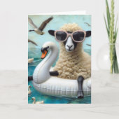 Funny Sheep Swan Float Jedes Anlasses Karte (Vorderseite)