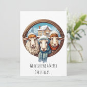 Funny Sheep Trio Feiertagskarte (Stehend Vorderseite)