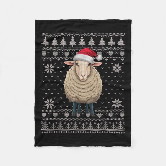 Funny Sheep Ugly Weihnachts Sweater Weihnachtsjets Fleecedecke (Vorderseite)