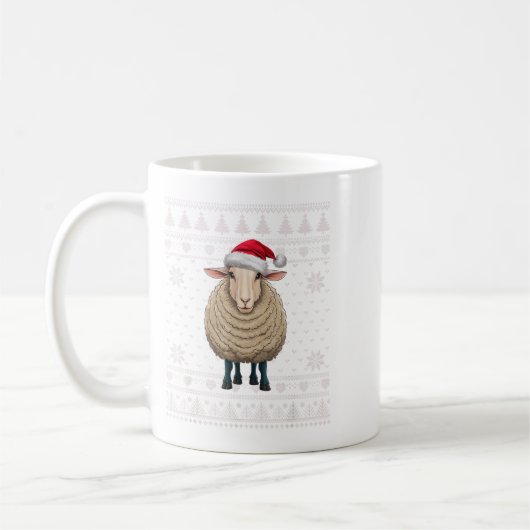 Funny Sheep Ugly Weihnachts Sweater Weihnachtsjets Kaffeetasse (Links)