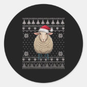 Funny Sheep Ugly Weihnachts Sweater Weihnachtsjets Runder Aufkleber (Vorderseite)