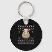 Funny Sheep Ugly Weihnachts Sweater Weihnachtsjets Schlüsselanhänger (Vorderseite)