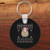 Funny Sheep Ugly Weihnachts Sweater Weihnachtsjets Schlüsselanhänger (Vorderseite)