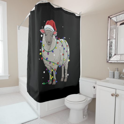 Funny Sheep Weihnachten | Geschenk des Weihnachtsm Duschvorhang (Beispiel)
