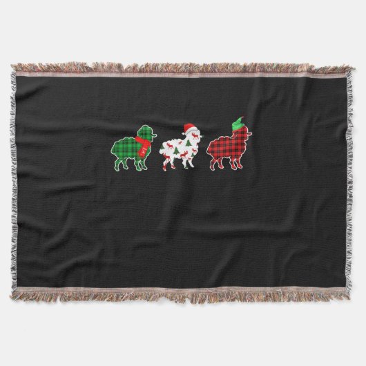 Funny Sheep Xmas Red Pläd Gift Decke (Vorderseite)