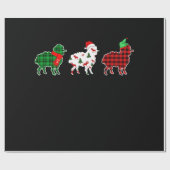 Funny Sheep Xmas Red Pläd Gift Geschenkpapier (Flach)