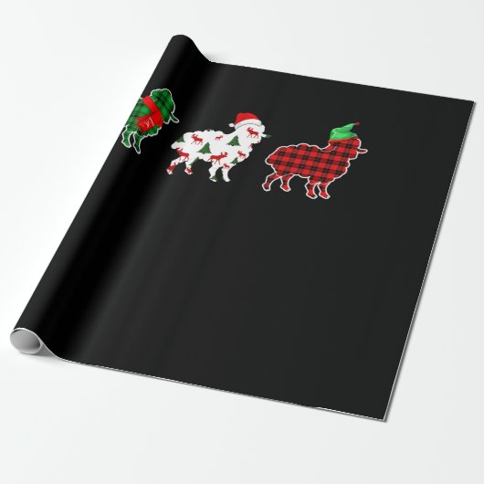 Funny Sheep Xmas Red Pläd Gift Geschenkpapier (Ungerollt)