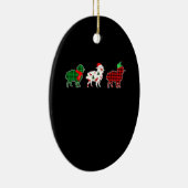 Funny Sheep Xmas Red Pläd Gift Keramik Ornament (Rechts)