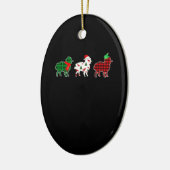 Funny Sheep Xmas Red Pläd Gift Keramik Ornament (Links)