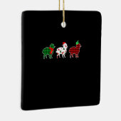 Funny Sheep Xmas Red Pläd Gift Keramikornament (Rechts)
