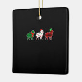 Funny Sheep Xmas Red Pläd Gift Keramikornament (Links)