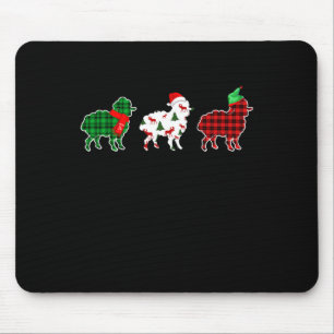 Funny Sheep Xmas Red Pläd Gift Mousepad