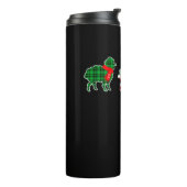 Funny Sheep Xmas Red Pläd Gift Thermosbecher (Nach links gedreht)
