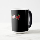 Funny Sheep Xmas Red Pläd Gift Verwandlungstasse (VorderseiteRechts)
