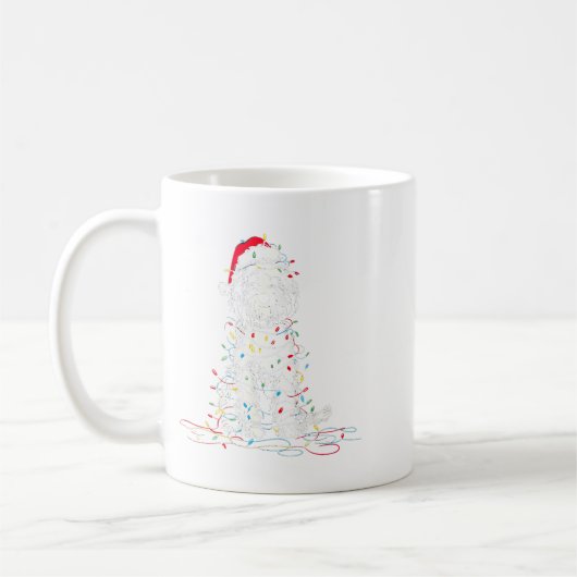 Funny Sheepadoodle Christmas Graphics Dog Lights L Kaffeetasse (Links)