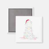 Funny Sheepadoodle Christmas Graphics Dog Lights L Magnet (Vorderseite/Rückseite)