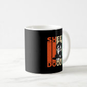 Funny Sheepadoodle schwarze Poodle Retro Doodle Lo Kaffeetasse (VorderseiteRechts)
