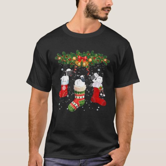 Funny Sheeps in Socken Frohe Weihnachts Weihnachts T-Shirt (Vorderseite)