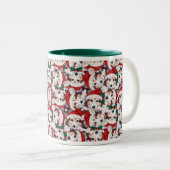 Funny Sheltie Christmas Pattern Zweifarbige Tasse (VorderseiteRechts)