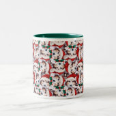 Funny Sheltie Christmas Pattern Zweifarbige Tasse (Mittel)