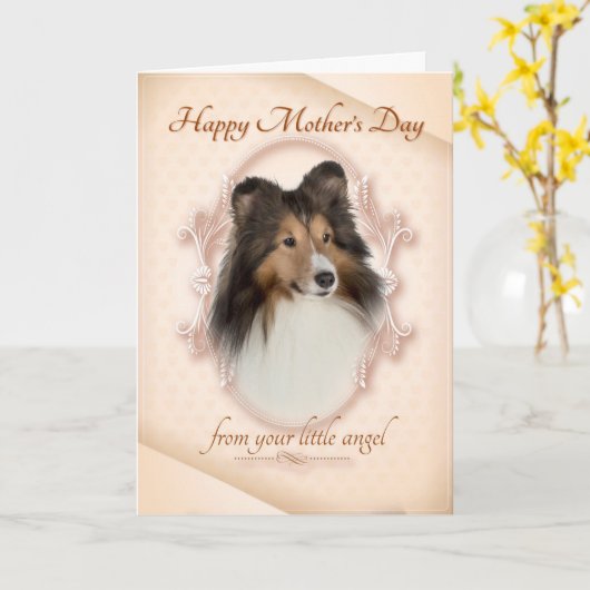 Funny Sheltie Muttertagskarte Karte (Gelbe Blume)