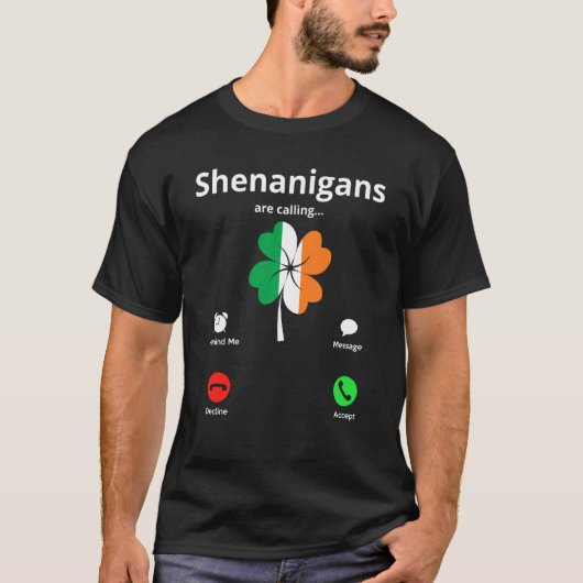 Funny Shenanigans ruft St Patricks Day Iris T-Shirt (Vorderseite)