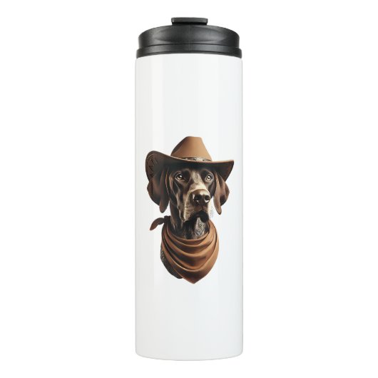 Funny Sheriff Hundeshirt German Pointer Dog Mama w Thermosbecher (Vorderseite)