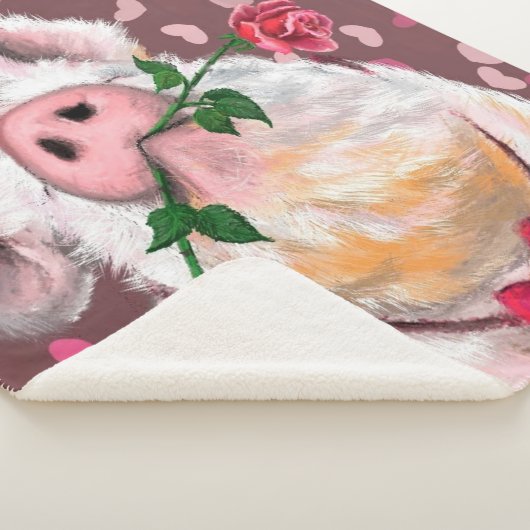 Funny Sherpa Blanket mit Gentleman Pig Sherpadecke (3/4)