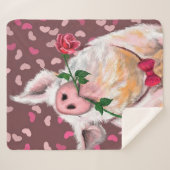 Funny Sherpa Blanket mit Gentleman Pig Sherpadecke (Vorderseite (Horizontal))