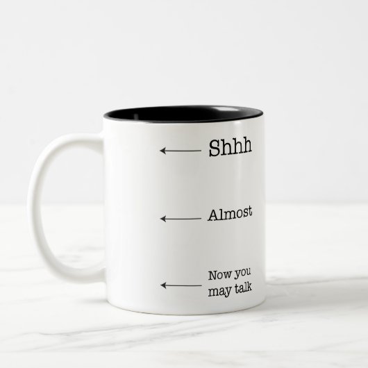 Funny Shhh-Drinking-Kaffee Zweifarbige Tasse (Links)