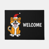 Funny Shiba Inu Dog Christmas Cartoon Fußmatte (Vorderseite)