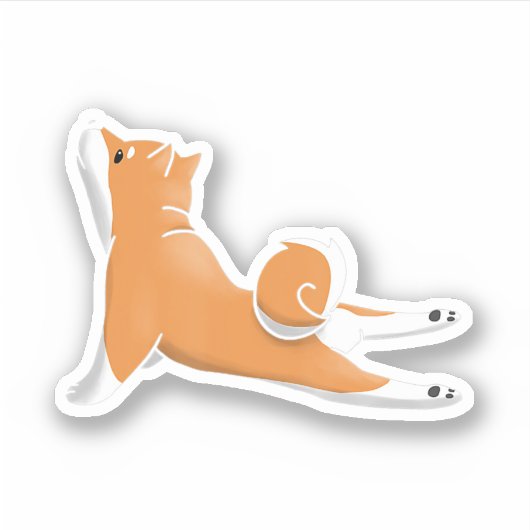 Funny Shiba Inu Dog Yoga Birthday Gift Aufkleber (Vorderseite)