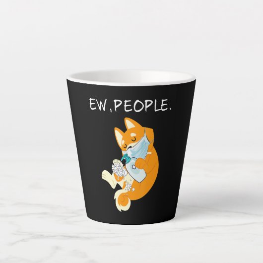 Funny Shiba Inu | Ew people doft Milchtasse (Vorderseite)