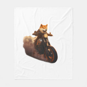 Funny , Shiba Inu, Motorrad, Hund, Puppe, Männer, Fleecedecke