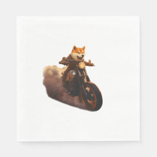 Funny , Shiba Inu, Motorrad, Hund, Puppe, Männer, Serviette