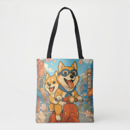 Funny Shiba Inu Riding Tasche