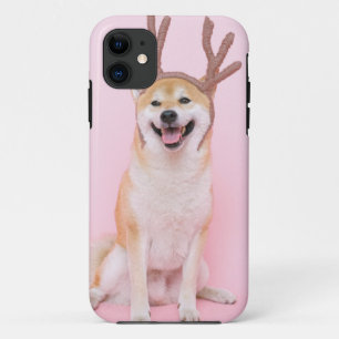 funny shiba inu wearing christmas deer costume Case-Mate iPhone hülle