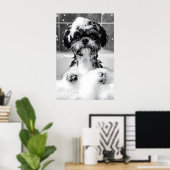 Funny Shih Tzu Bubble Bath Photograph, Dog Poster (Heimbüro)