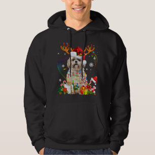 Funny Shih Tzu Christmas Reindeer Weihnachtslicht Hoodie