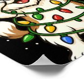 Funny Shih Tzu Dabbing Christmas Lights Xmas Mom D Poster (Ecke)